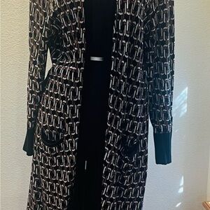 Chico's Black and White Patterned Cardigan